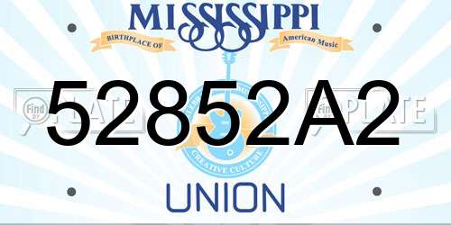 52852A2 Mississippi License Plate