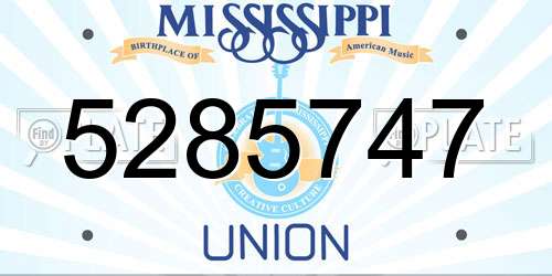 5285747 Mississippi License Plate