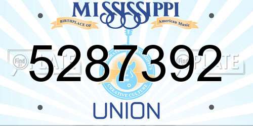 5287392 Mississippi License Plate