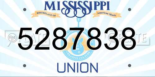 5287838 Mississippi License Plate
