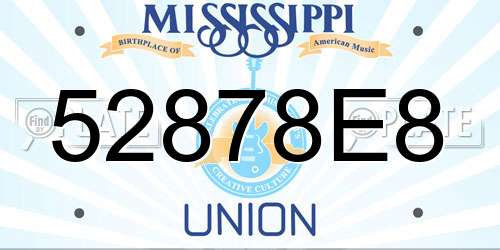 52878E8 Mississippi License Plate
