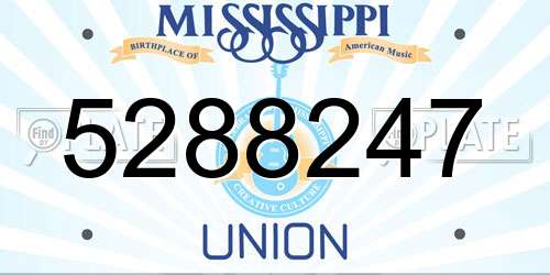 5288247 Mississippi License Plate