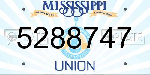 5288747 Mississippi License Plate