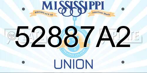 52887A2 Mississippi License Plate