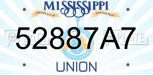52887A7 Mississippi License Plate