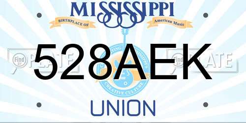528AEK Mississippi License Plate