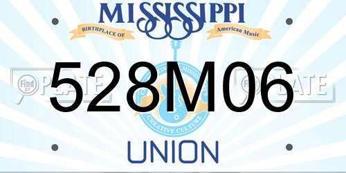 528M06 Mississippi License Plate