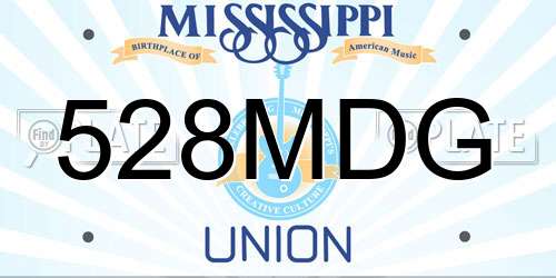 528MDG Mississippi License Plate