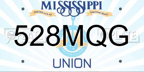 528MQG Mississippi License Plate