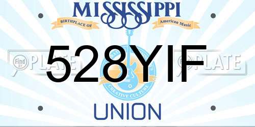 528YIF Mississippi License Plate