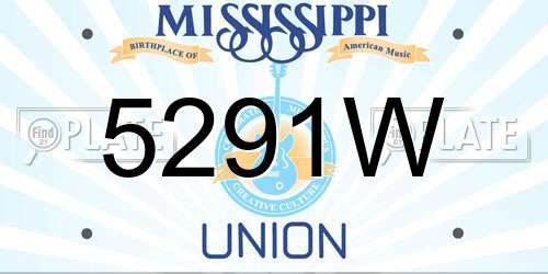 5291W Mississippi License Plate