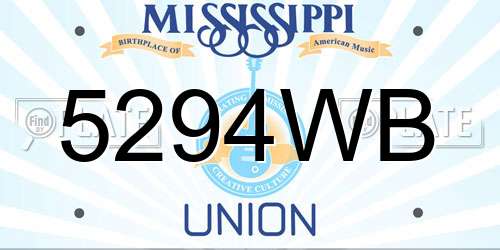 5294WB Mississippi License Plate