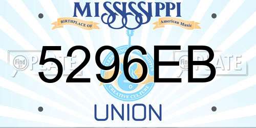 5296EB Mississippi License Plate