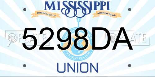 5298DA Mississippi License Plate