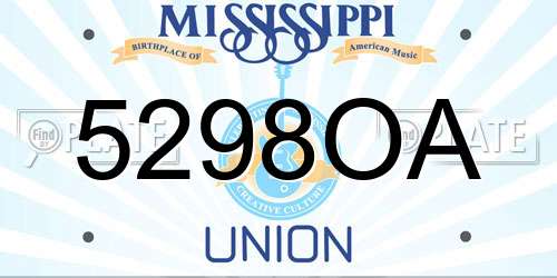 5298OA Mississippi License Plate