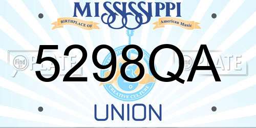 5298QA Mississippi License Plate