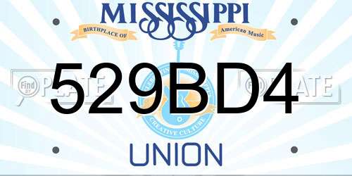 529BD4 Mississippi License Plate