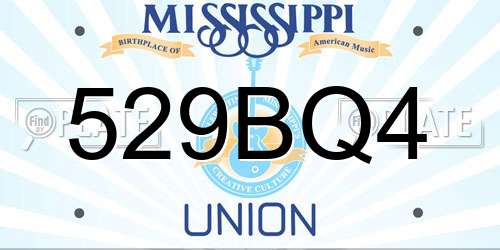529BQ4 Mississippi License Plate