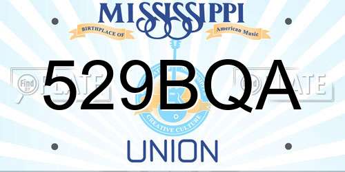 529BQA Mississippi License Plate