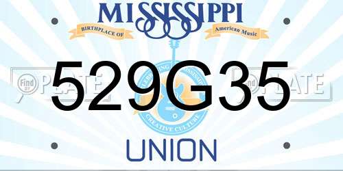 529G35 Mississippi License Plate