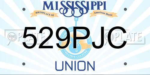 529PJC Mississippi License Plate