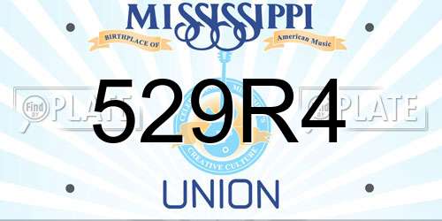 529R4 Mississippi License Plate