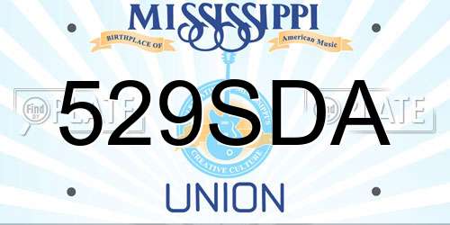 529SDA Mississippi License Plate