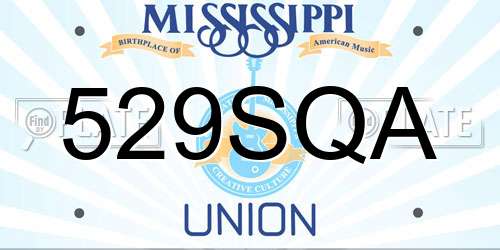 529SQA Mississippi License Plate