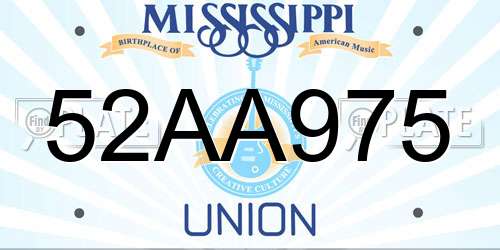 52AA975 Mississippi License Plate