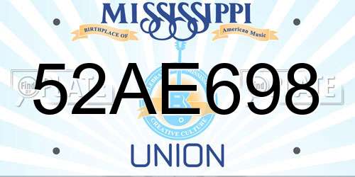52AE698 Mississippi License Plate
