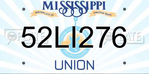 52LI276 Mississippi License Plate