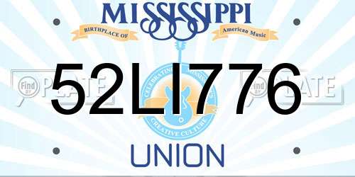 52LI776 Mississippi License Plate
