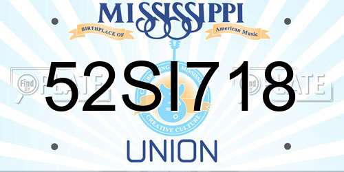 52SI718 Mississippi License Plate