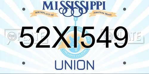 52XI549 Mississippi License Plate