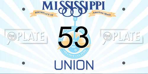 53 Mississippi License Plate