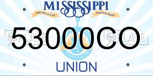53000CO Mississippi License Plate