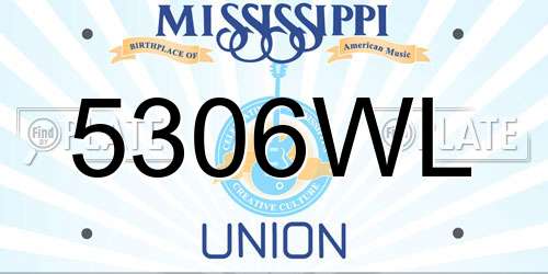 5306WL Mississippi License Plate