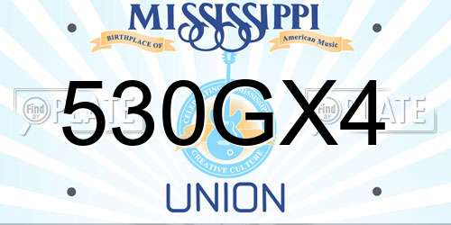 530GX4 Mississippi License Plate