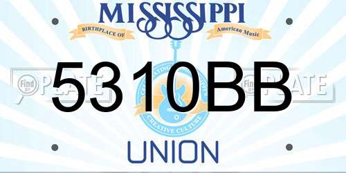 5310BB Mississippi License Plate