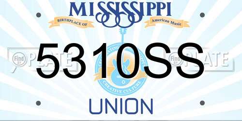 5310SS Mississippi License Plate