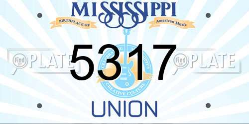5317 Mississippi License Plate