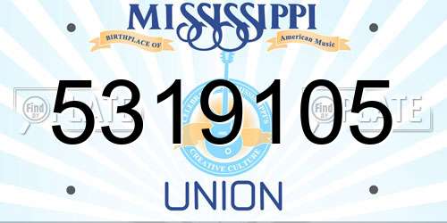 5319105 Mississippi License Plate