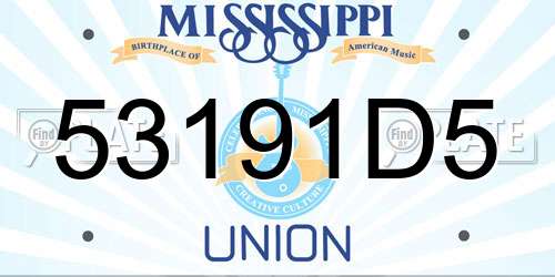 53191D5 Mississippi License Plate