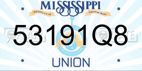 53191Q8 Mississippi License Plate