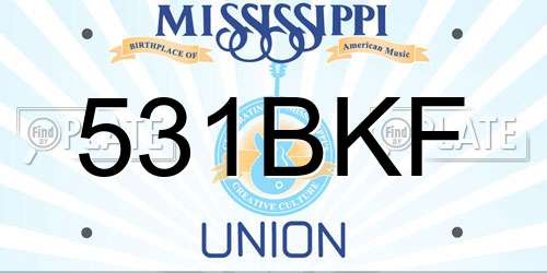 531BKF Mississippi License Plate