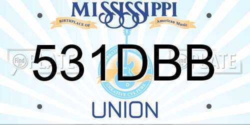 531DBB Mississippi License Plate