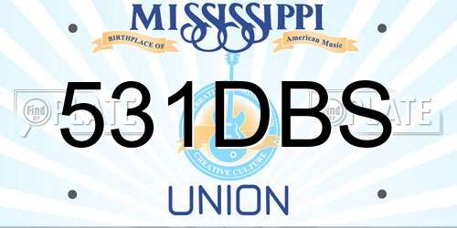 531DBS Mississippi License Plate