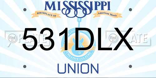 531DLX Mississippi License Plate
