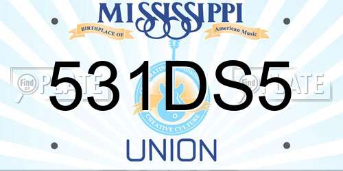 531DS5 Mississippi License Plate