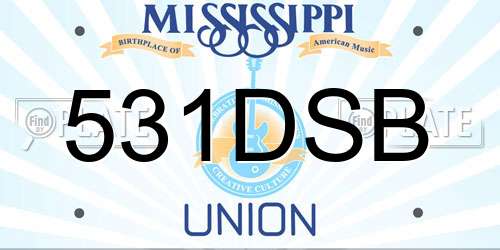 531DSB Mississippi License Plate
